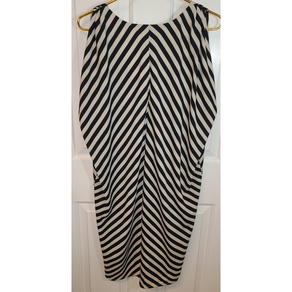 Felicity & Coco Women's Mini Shift Oversized V-Neck Striped Dress New Sz XL - Picture 3 of 7